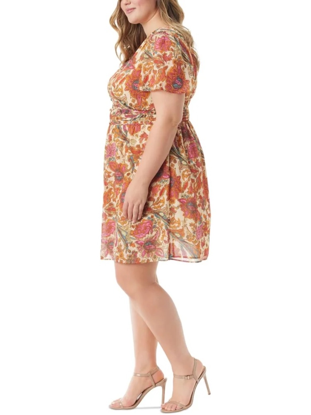 Jessica Simpson Apricot Vilma Button Front Dress Size 2X - Picture 7 of 12